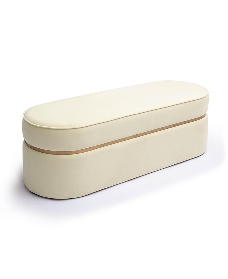 Tov Furniture Pomp Velvet Bench In Neutral