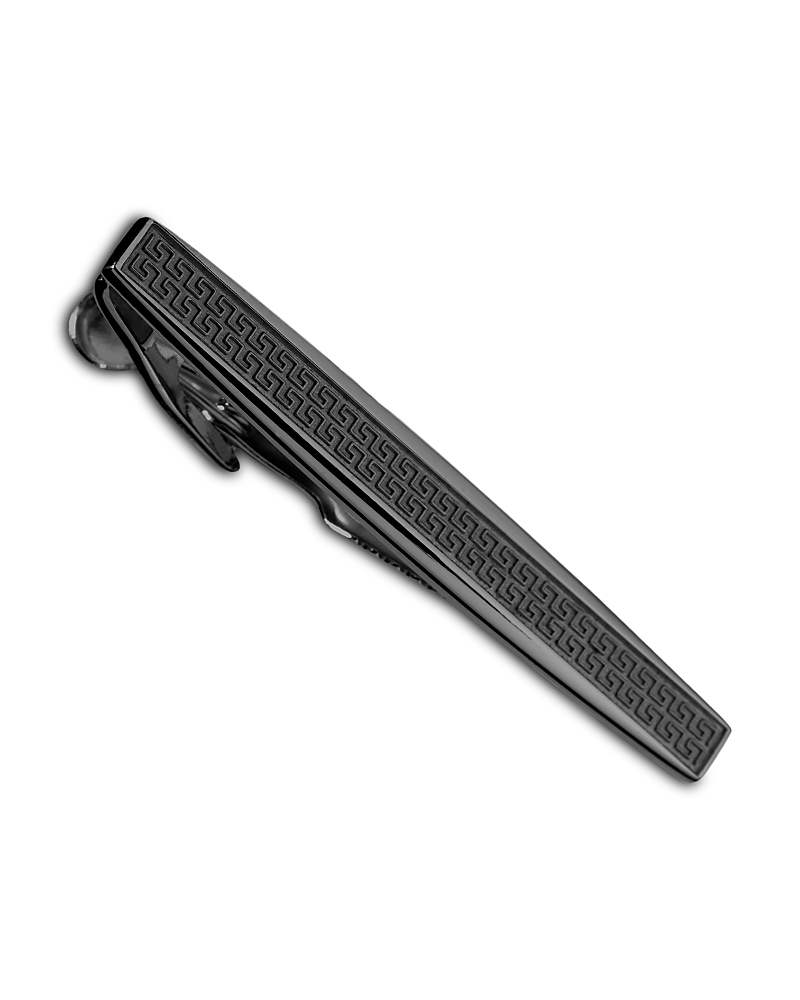 Link Up Greek Key Tie Bar In Black