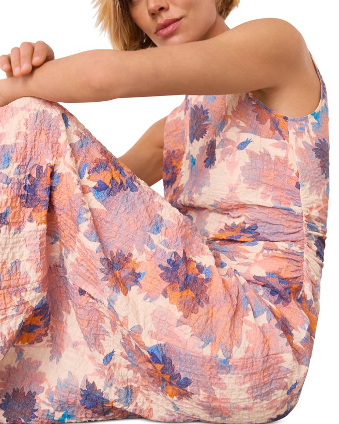 Floral Textured Midi Dress