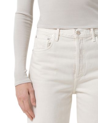 Ren High Rise Wide Leg Ankle Jeans in Brown Rice