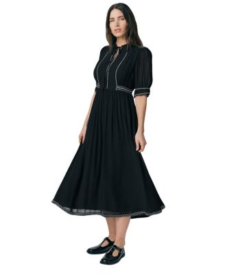 Emma Georgette Embroidered Midi Dress