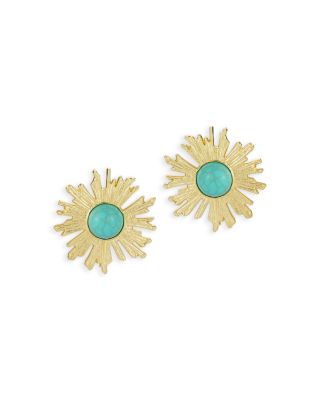 Turquoise Sun Statement Stud Earrings - Exclusive