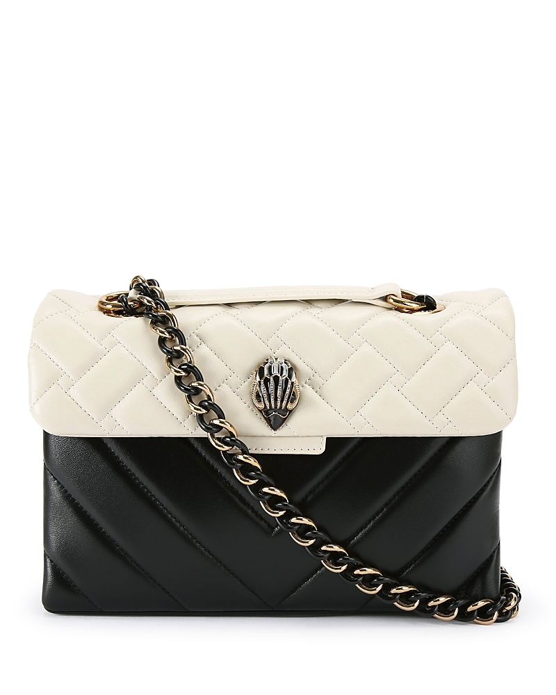 Kurt Geiger Kensington Leather Shoulder Bag In Gray