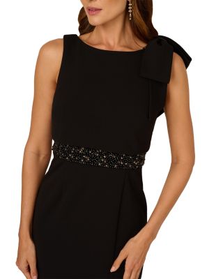 Beaded Crepe Popover Dress 