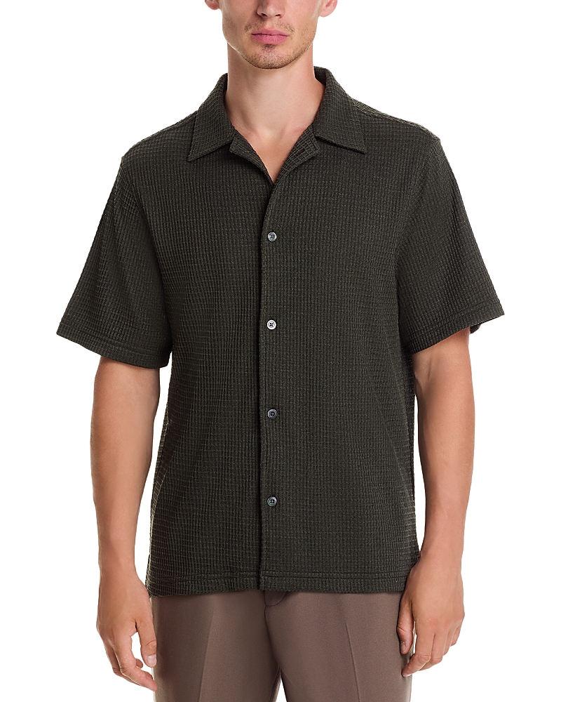Simkhai Waffle-knit Troy Shirt In Green
