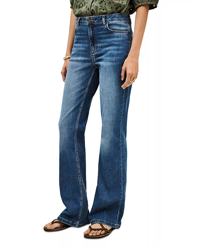 ba & sh Aommie Low Rise Straight Jeans in Blue Jeans