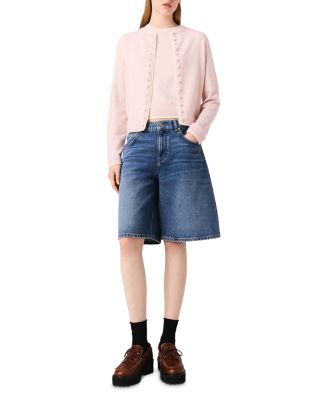 Wool Cardigan with Rhinestones