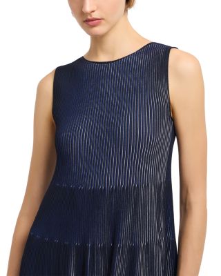 Bicolor Ribbed Striped Midi Dress