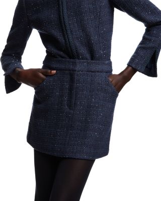 Sequined Tweed Mini Skirt