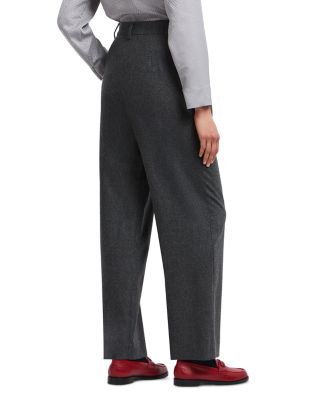 Wool Blend Pleated Pants