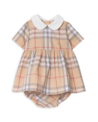Girls' Check Cotton Poplin Dress with Bloomers
