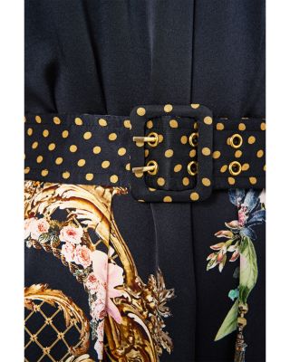 Silk High Neck Tiered Ruffle Dress