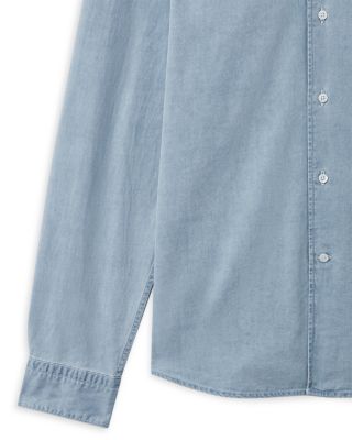 Regular Fit Washed Chambray Button Front Shirt