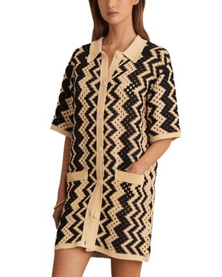 REISS - Natalie Knitted Crochet Dress