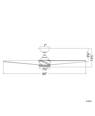  Smart Fans Viper 60 in 3000K LED Indoor or Outdoor Smart Home Ceiling Fan