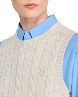 Wool Cashmere Cable Knit Vest
