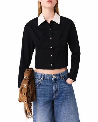 Cropped Poplin Shirt