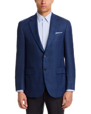Flynn Textured Tonal Plaid Wool Regular Fit Sportcoat