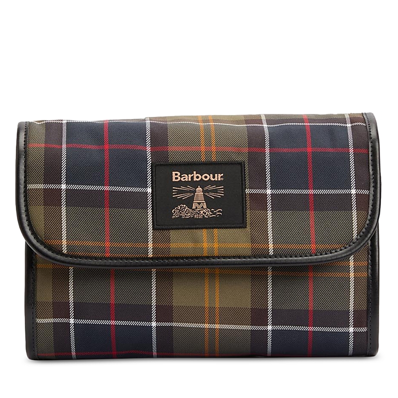 Barbour Tartan Hanging Washbag In Multi