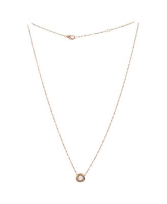 Trinity Diamond Pendant Necklace 18K Tricolor Gold and Diamond