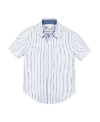 Hope & Henry - Unisex Hope &amp; Henry Boys&#039; Linen Short Sleeve Button Down Shirt