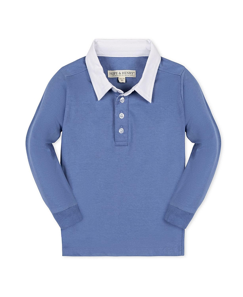 Hope & Henry Boys' Organic Rugby Shirt, Kids In Blue