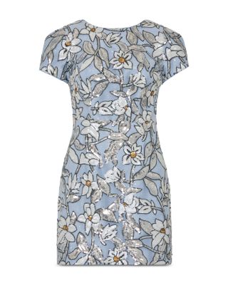 Rowen Silver Floral Sequins Dress