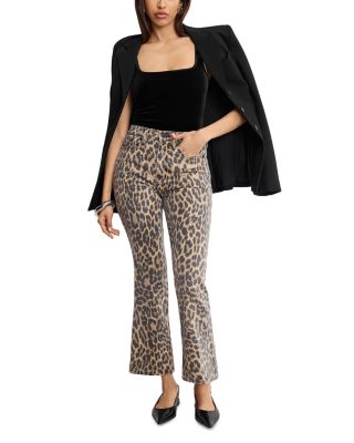 Good Standard Kick Flare Leopard Jeans in Lucky Leopard