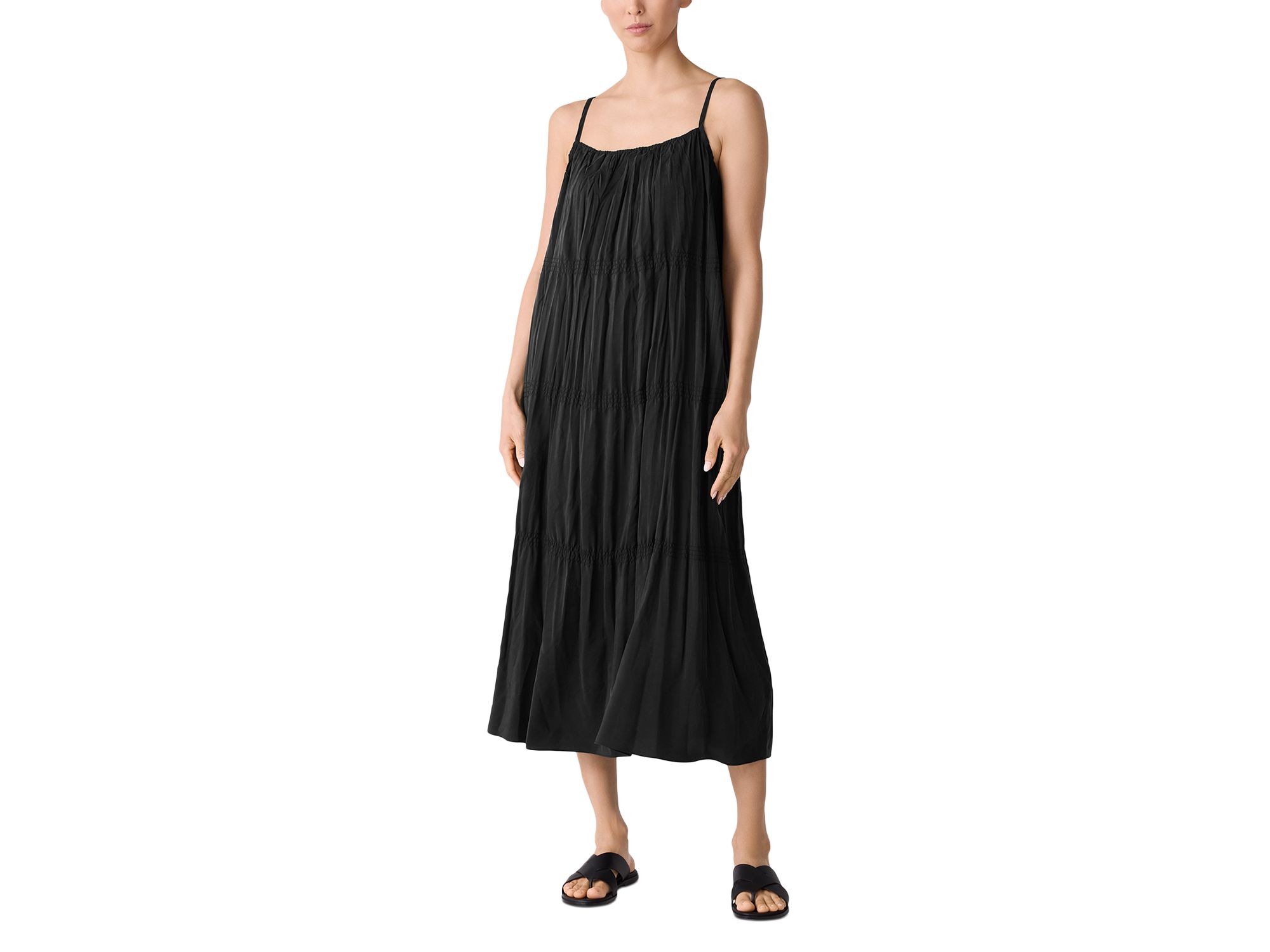 Scoop Neck Silk Dress - Image 1