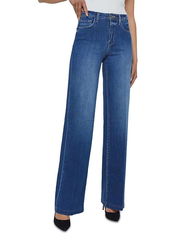 L'Agence Clayton High Rise Wide Leg Jeans in Kaplan