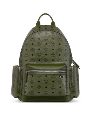 Mcm Medium Stark Visetos Monogram Backpack In Green