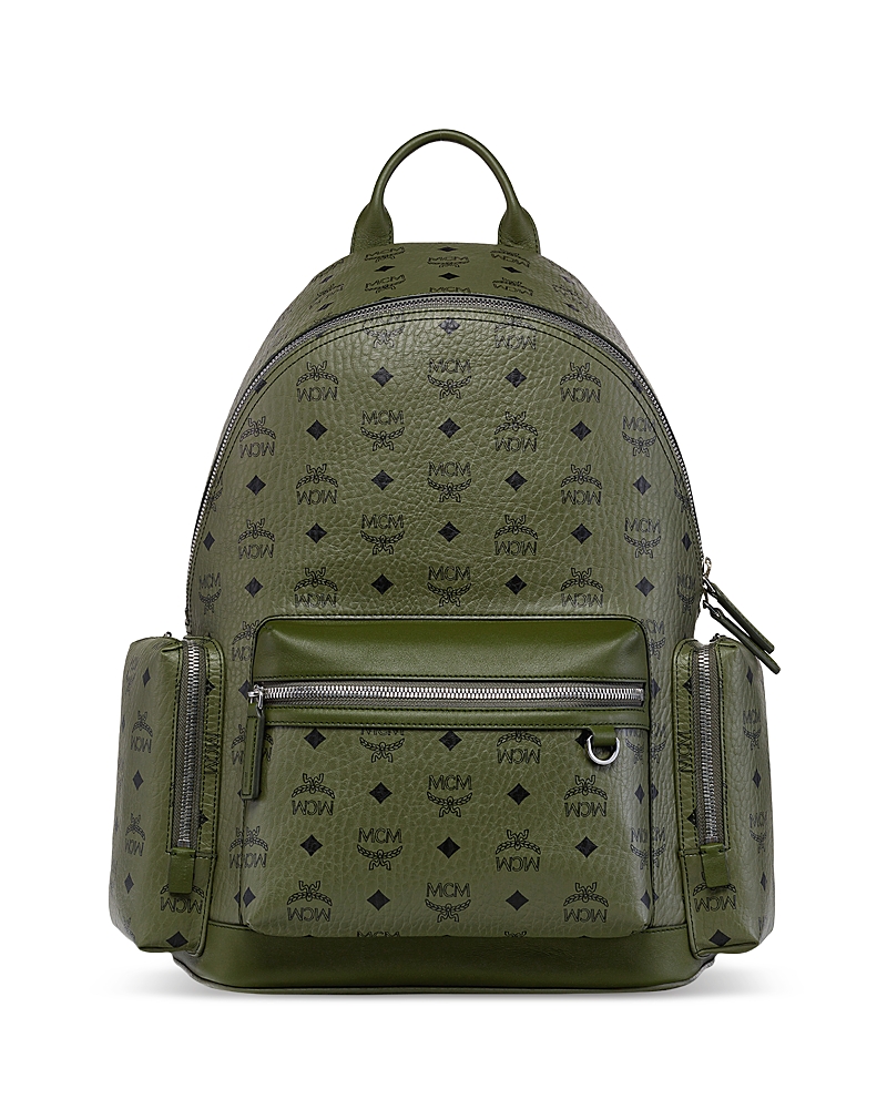 Mcm Medium Stark Visetos Monogram Backpack In Green