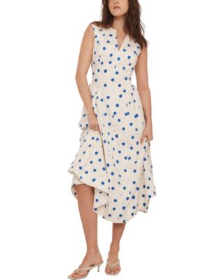 Women's Spot Print Midi Dress