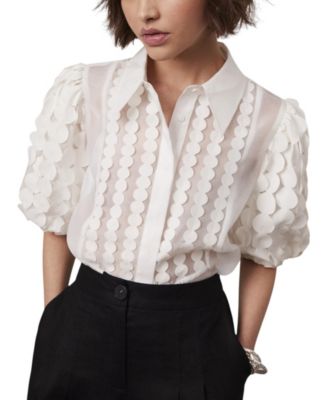 Mint Velvet - Women's Applique Organza Shirt