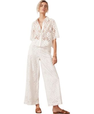  Women's Broderie Wide Trouser