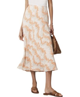 Mint Velvet - Women's Print Midi Slip Skirt