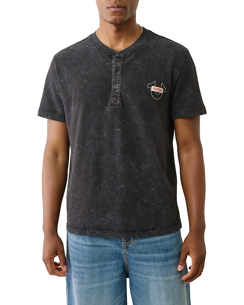 True Religion Short Sleeve Pique Henley Shirt