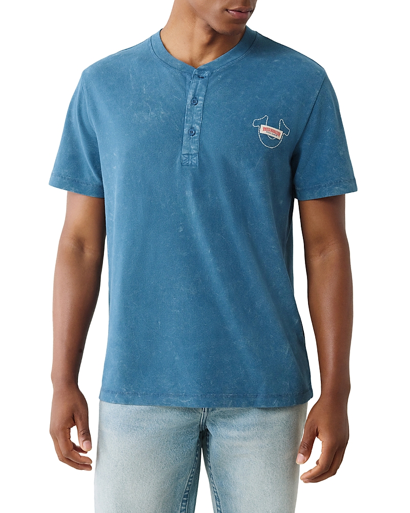 True Religion Short Sleeve Pique Henley Shirt