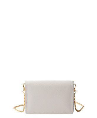 Saffiano Leather Card Holder with Shoulder Strap