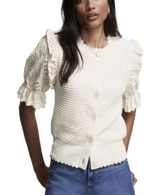 Mint Velvet - Women's Woven Sleeve Cardigan