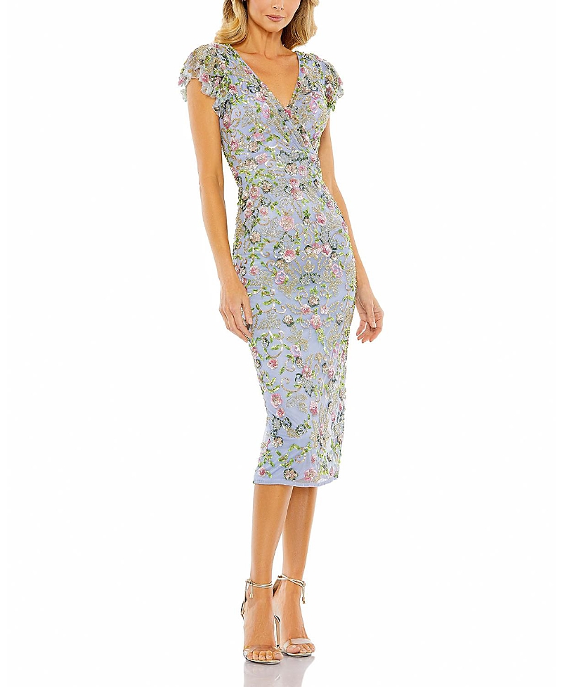 Mac Duggal Floral Embellished Flutter Cap Sleeve Dress · 4