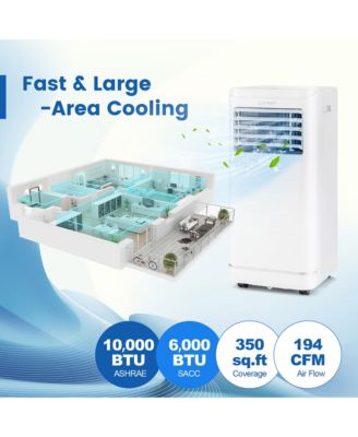  10000 BTU Portable Air Conditioner with Dehumidifier & Fan Mode, up to 350 Sq.Ft