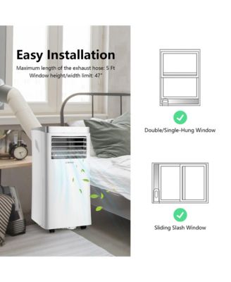  8000 BTU Portable Air Conditioner 3-in-1 Air Cooler with Remote Control