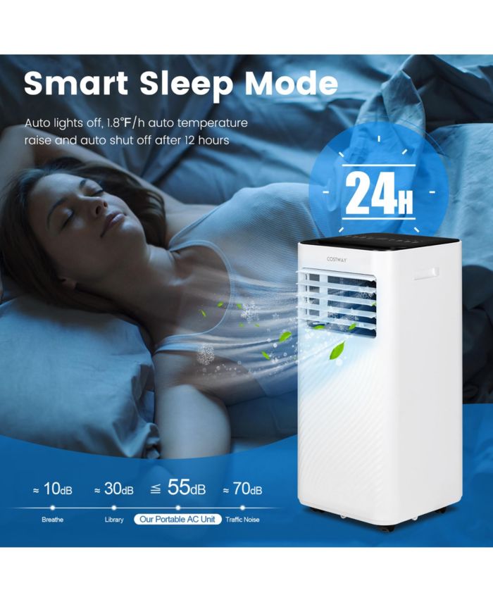 8000 BTU Portable Air Conditioner 4-in-1 AC Unit with Cool Fan Dehum Sleep Mode