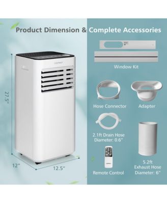  10000 BTU Portable 3-in-1 Air Conditioner with Fan Dehum Sleep Mode
