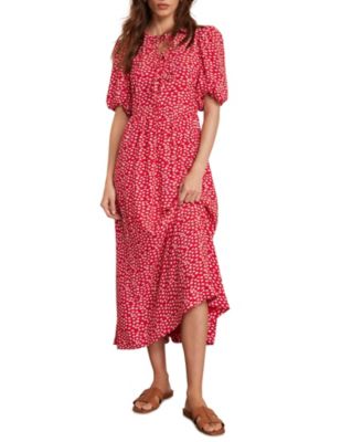  Women's Lips Print Midi Dress