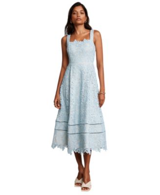  Women's Lace Full Skirt Midi Dress