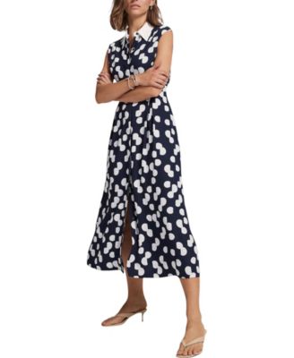 Mint Velvet - Women's Spot Halter Shirt Midi Dress