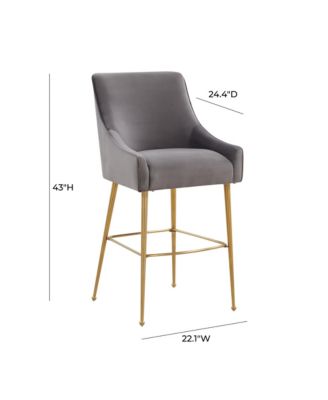  Beatrix Velvet Bar Stool - Gold Legs