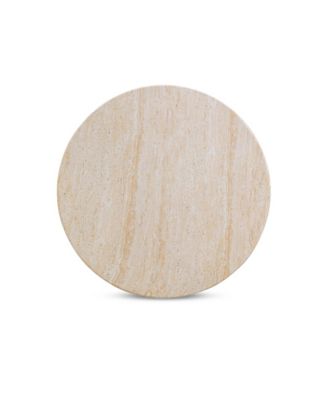  Amora Faux Travertine Indoor/Outdoor 32 inch Round Accent Table